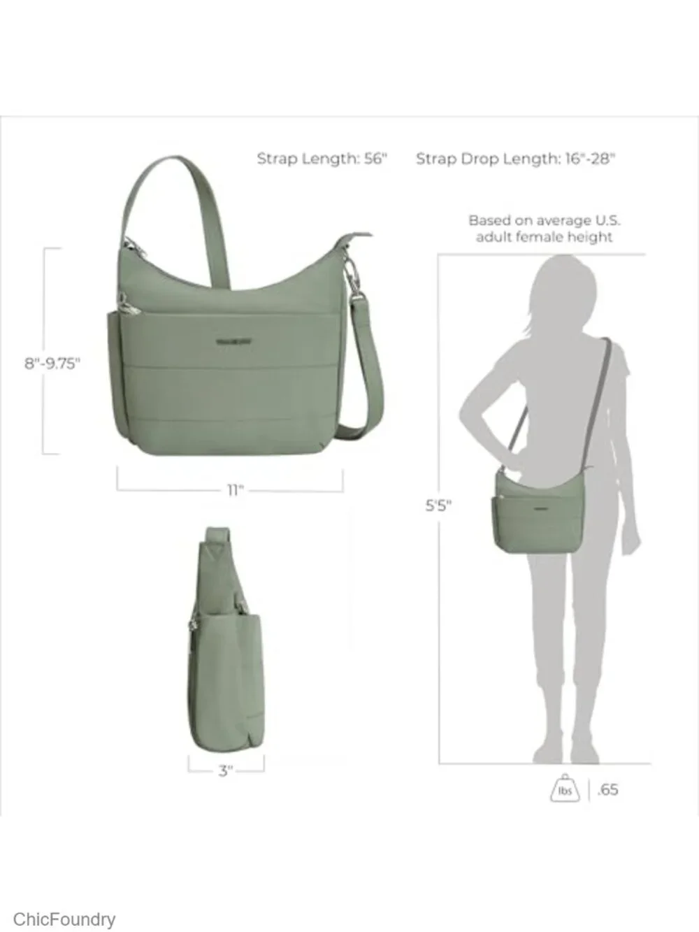 Slash Resistant Anti Theft RFID Blocking Nylon Crossbody Bag